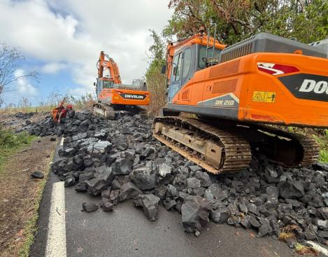 Route des Laves - Chantier de reconstruction RN2 (CIREST)