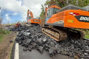 Route des Laves - Chantier de reconstruction RN2 (CIREST)