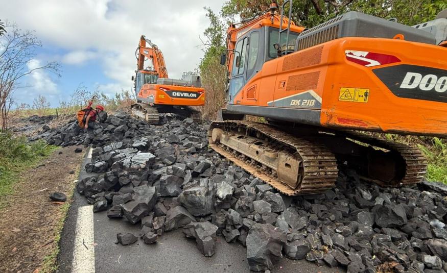 Route des Laves - Chantier de reconstruction RN2 (CIREST)